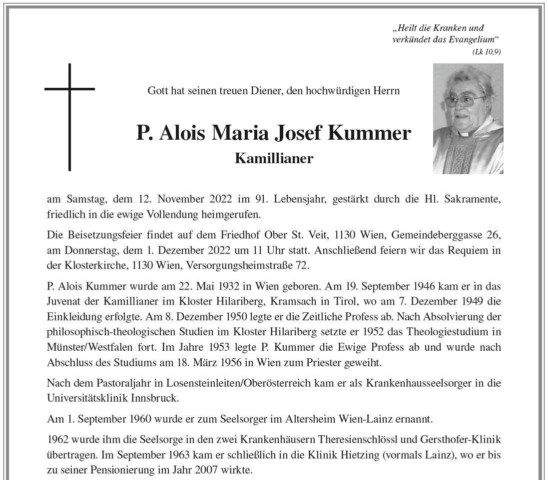 P. Alois Kummer †